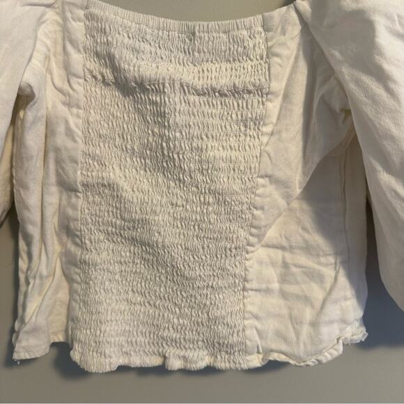 Antonio Melani White Puff Sleeve Crop Blouse Top 6 - Picture 6 of 14